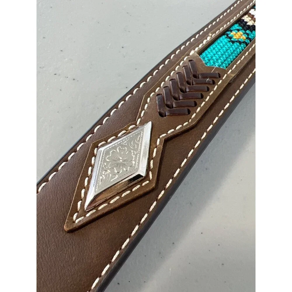 Nocona Southwestern Belt Kids Embroidered Pattern Brown Multi Bohemian Western